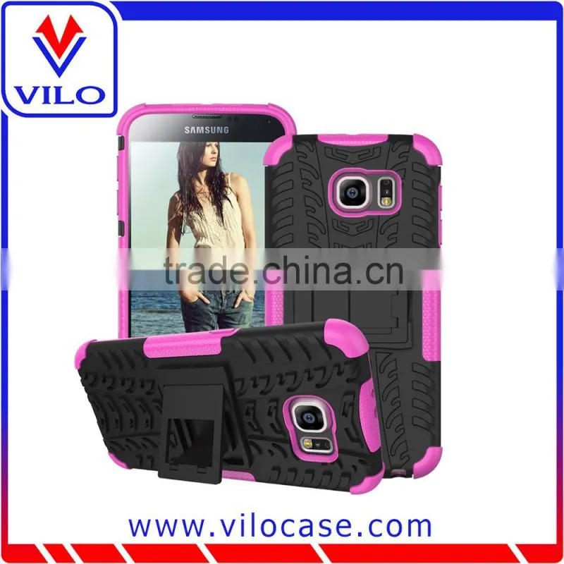 New arriving dual layer hybrid case with kickstand for Samsung Galaxy S6