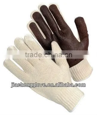 JS 807,Pvc Palm, Knit back, String Knit Gloves
