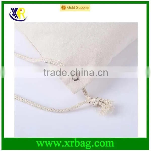 Custom cotton fabric drawstring sling backpack bags