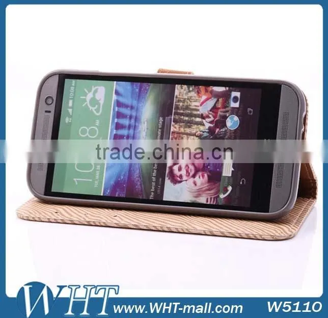 For HTC One 2 M8 Leather Case Zebra Luxury Mobile Phone Accessories