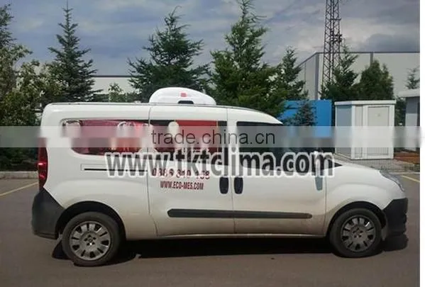 Battery driven rooftop cooling refrigeration unit for cargo van