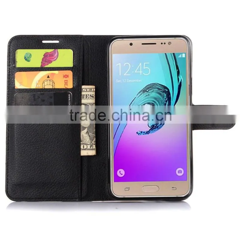 Litchi Wallet Pu Leather Cell Phone Leather Case For Sumsung Galaxy J710 2016