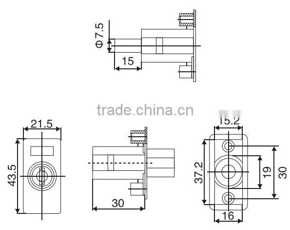 High security zinc cabinet push lock