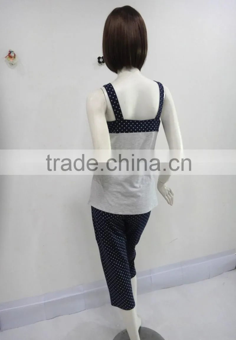 Casual lovely wave point harness pajamas women
