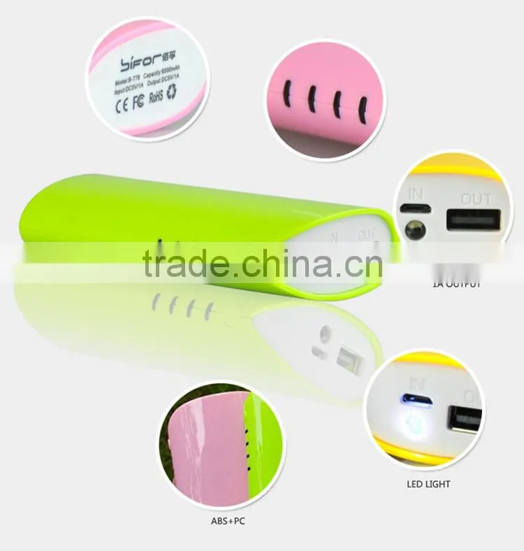 portable 2016 special colorful powerbank 5600mah