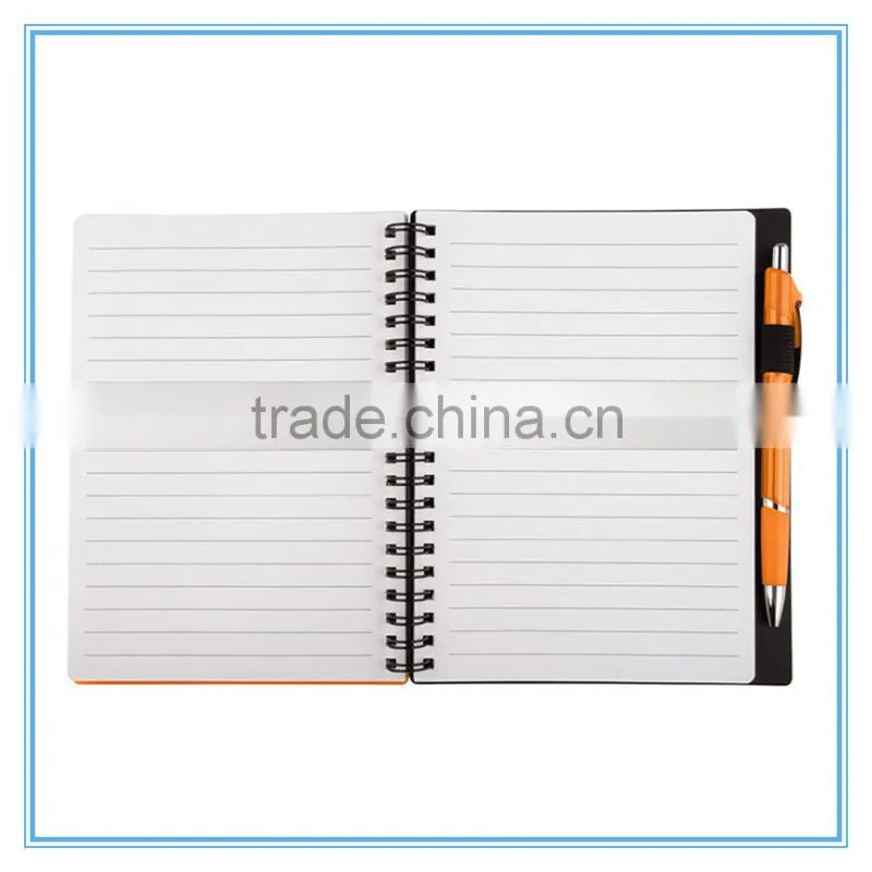PP note book with pen,promotion cheap notebook, custom bulk notebooks
