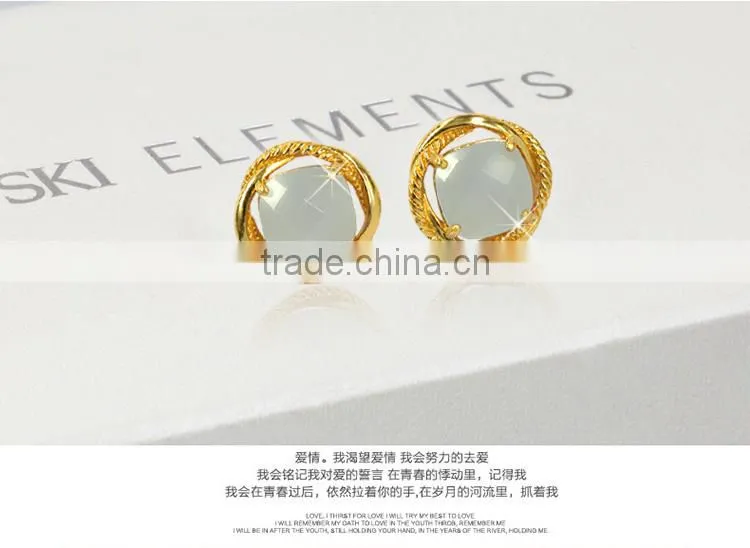 gold earring jewery 2015 new stone Fashion Women's Earrings2 gram gold beautiful designed earrings