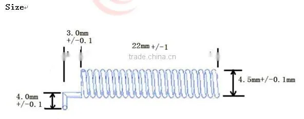 SW433-TH22 Gold plated spring antenna