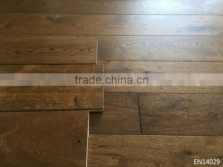 Antique Dark Smoked White Oak Wood Parquet Flooring