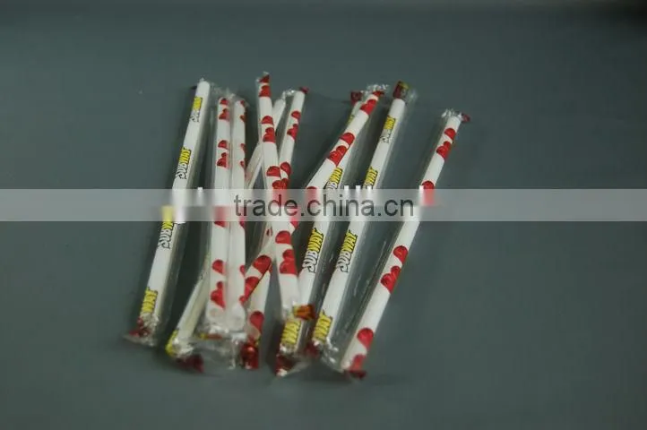 2015 6mm disposable film wrapped film spoon straw