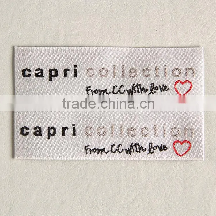 Hangzhou label factory custom woven labels for women wear