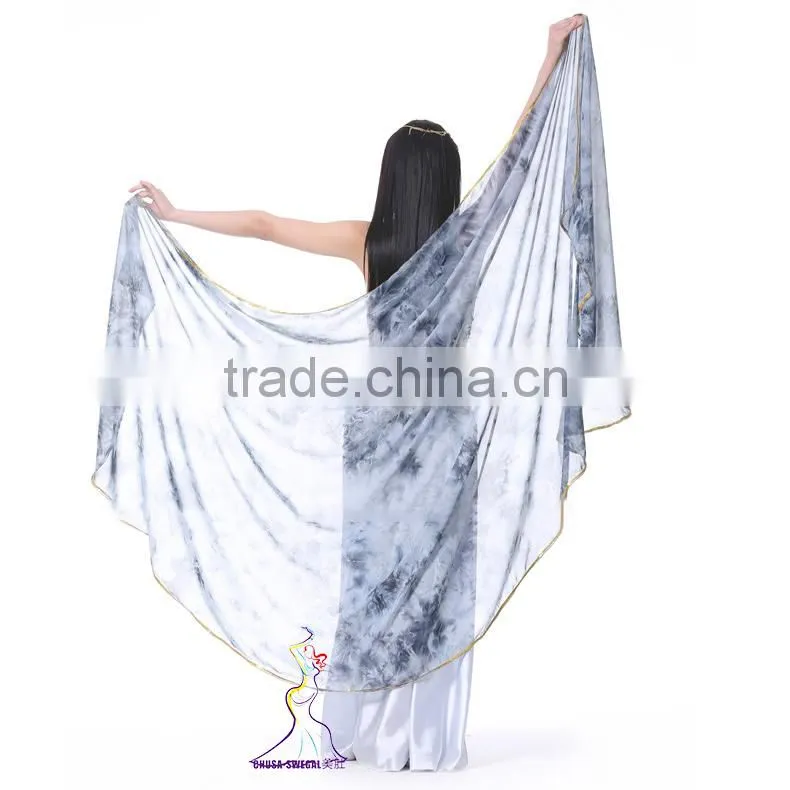 SWEGAL belly dance 100% silk veil fans SGBDD14008