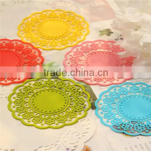 Elegant silicone mat/silicone table mat /silicone coffee cup mat/silicone decoration mat