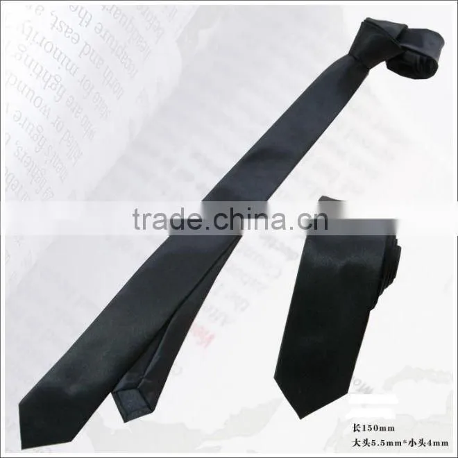 new& fashion men's black woven skinny tie