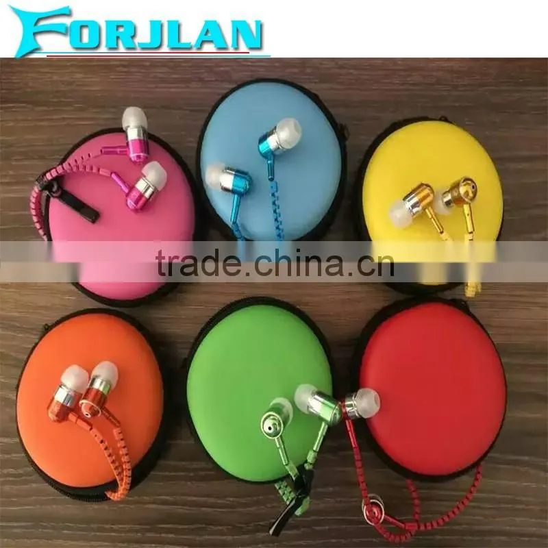 3.5 jack hotseling zipper earphone for mobile