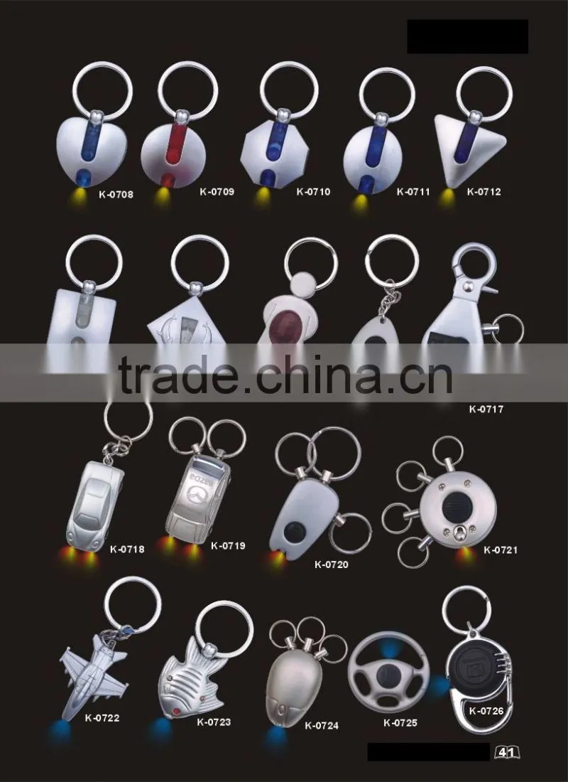 promotional metal zinc alloy led key chain custom light keyring metal flashlight keychain