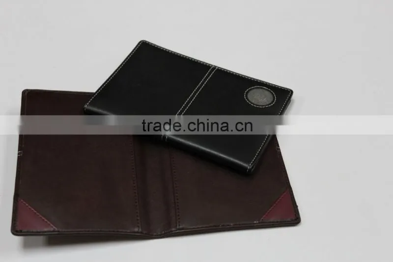 direct factory sale leather passport holder/cheque holder/leather passport holder with custom logo