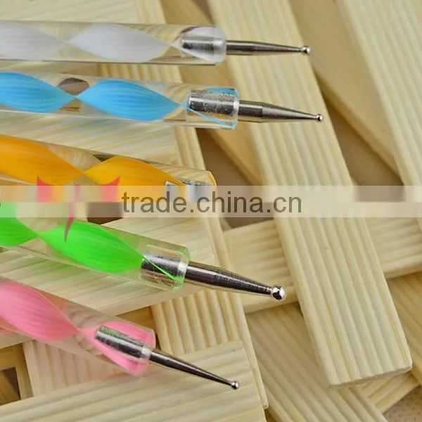 5 PCS 2Way Marbleizing Dotting Manicure Tools Painting Pen Nail Art Paint Pen ES-NDP0009