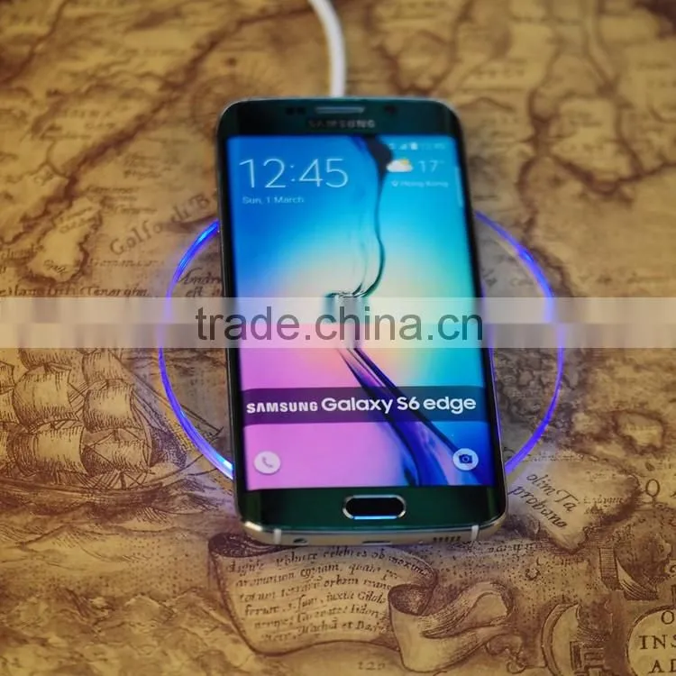 2016 Cool LED indictor Charging QI Standard Wireless Charger Pad And Receiver For Both iPhone Android Phone