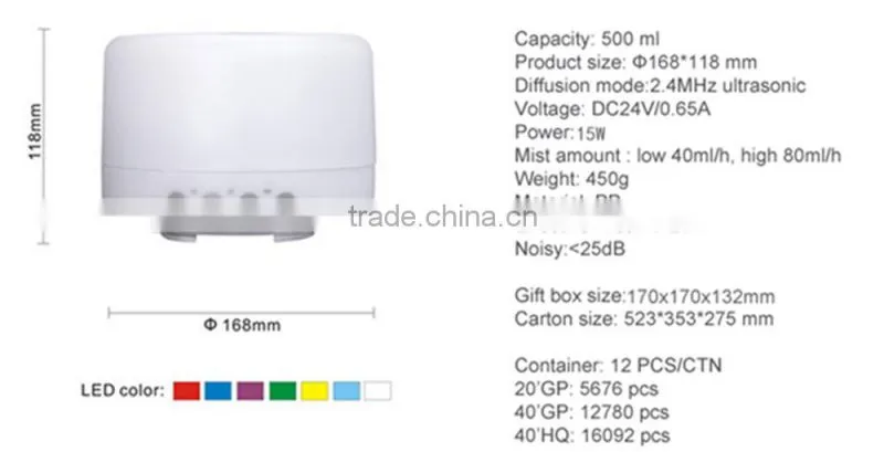 500ML Big Capacity Oil Diffusers for Room Fragrance
