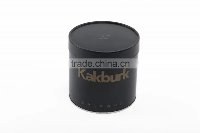 2016 New Customized Round Tea Tin Box, Black Tin Cans Made in China
