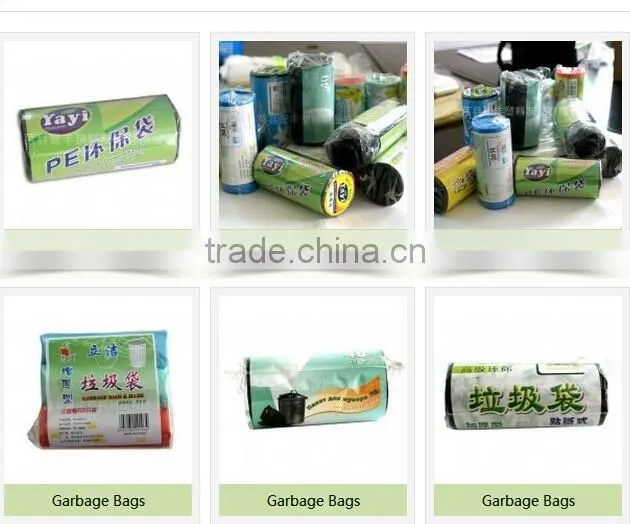 HDPE transparet star sealed black garbage/rubbish/trash bags in roll