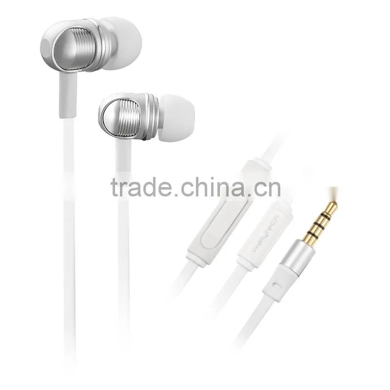 Wallytech 2014 Latest Metal Earphones with Microphone and Volume Remote for Android