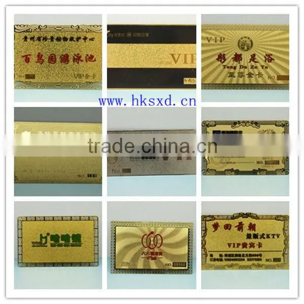 sells welltop grade Gold Tone VIP Business Cards/Membership Card/Material Brass