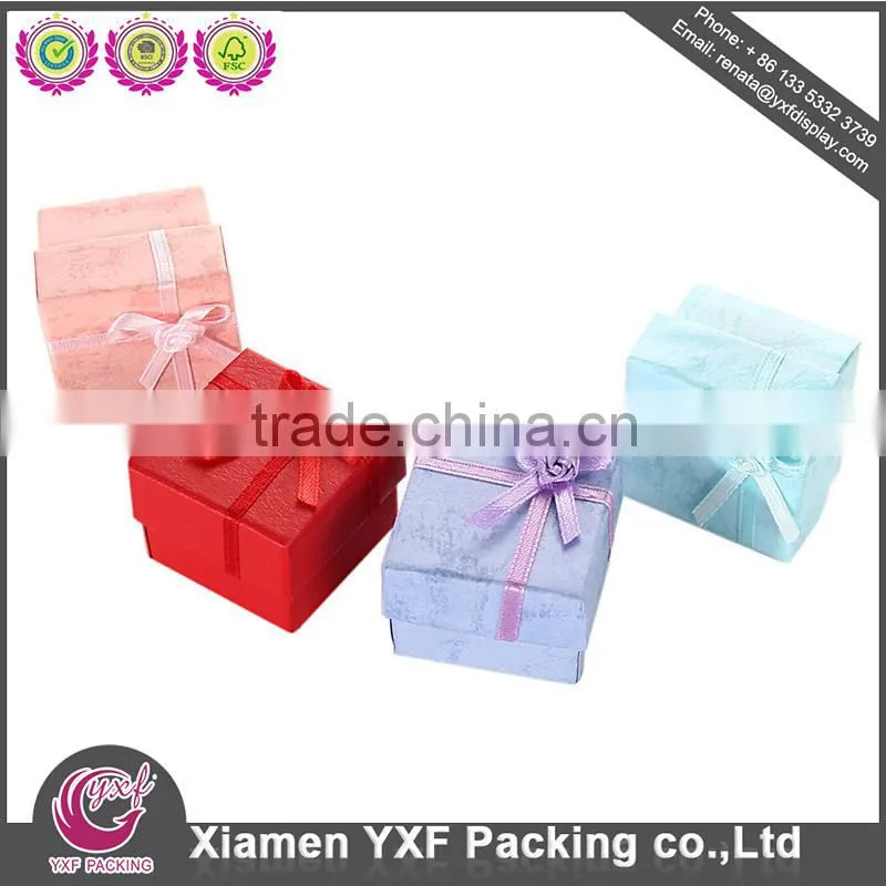 Jewerly paper board paper packaging box with ribbon