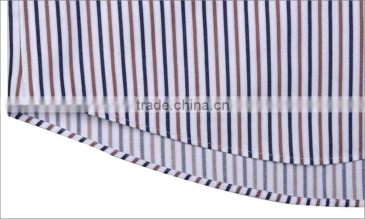 Vertical stripe cotton twill fashion men dress shirt