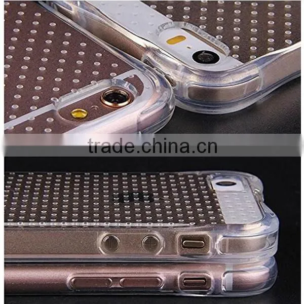 C&T Clear TPU Gel Rubber Dotted Buffer Protective Case Cover for iPhone SE