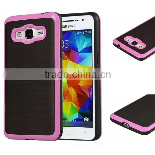 C&T Heavy Duty Brushed Metal Texture Hybrid Dual Layer Slim Protector Case Cover for Samsung Galaxy Grand Prime G530