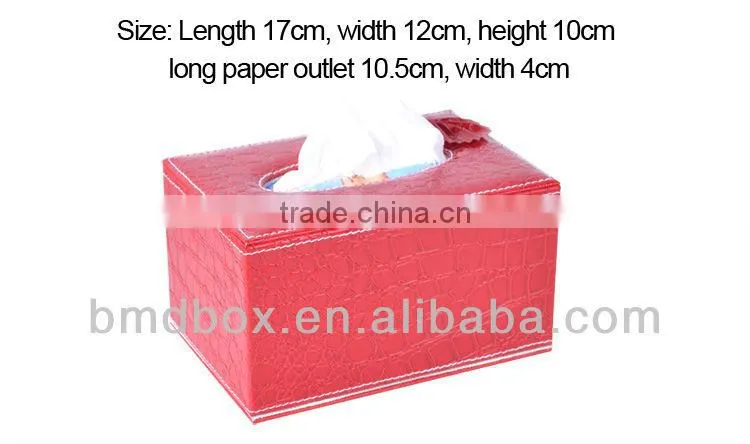 luxury leather rectangular tissue box cover