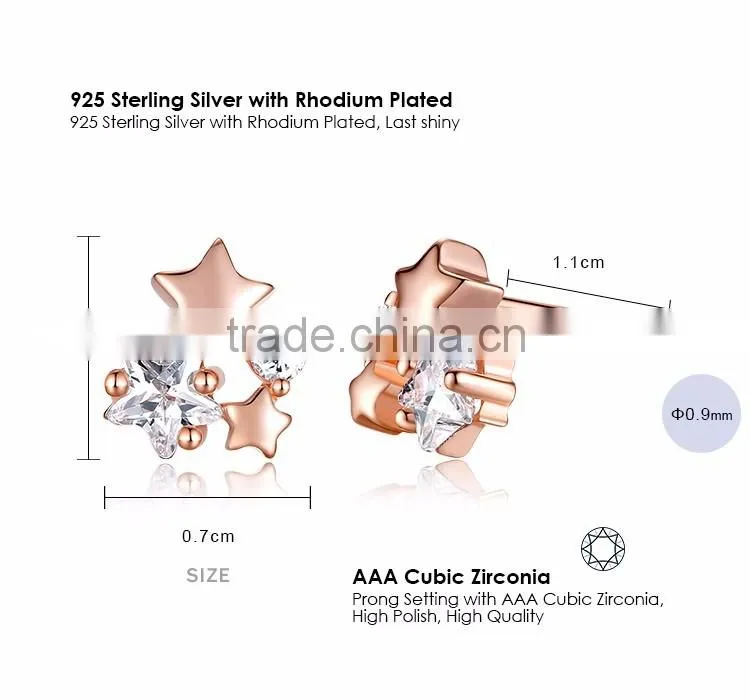 925 sterling silver jewellery star wholesale earrings