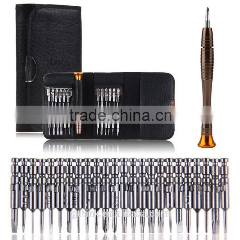 25-in-1 multifunction leather case notebook camera phone disassemble repair tools screwdriver set