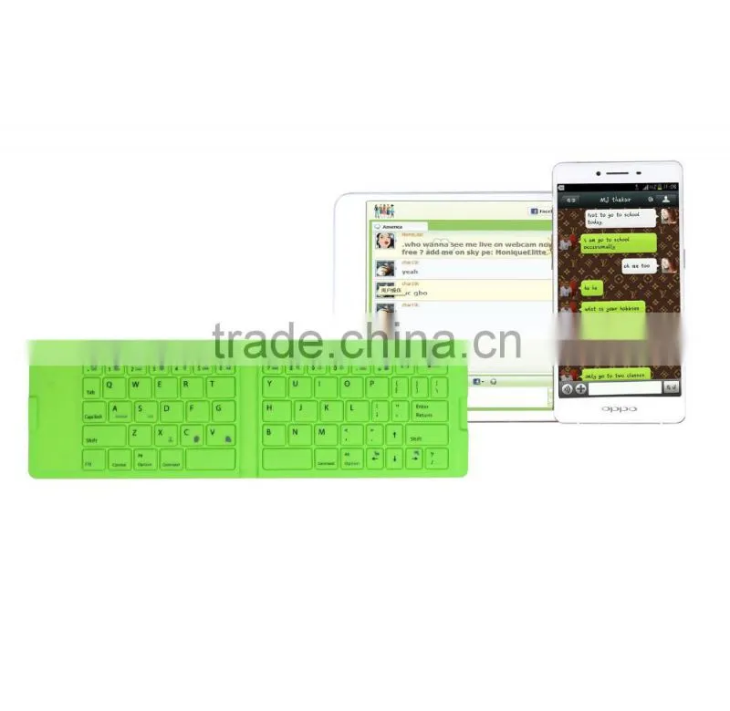 Waterproof Wireless Foldable Silicone Keyboard Pocket Bluetooth Keyboard for iPhone,/Samsung/iPad