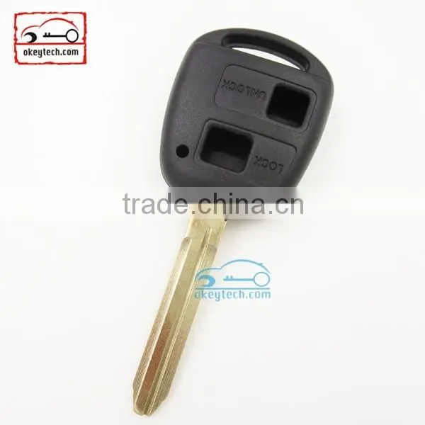 High Quatity Toyota remote key shell 2 button Car Key toyota with toy 43 blank with gold logo romote key shell