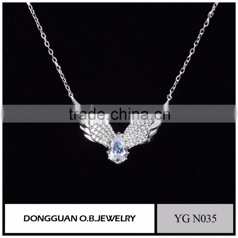 925 sterling silver lucky jewelry necklace fashion rhodium plated chain necklace from China