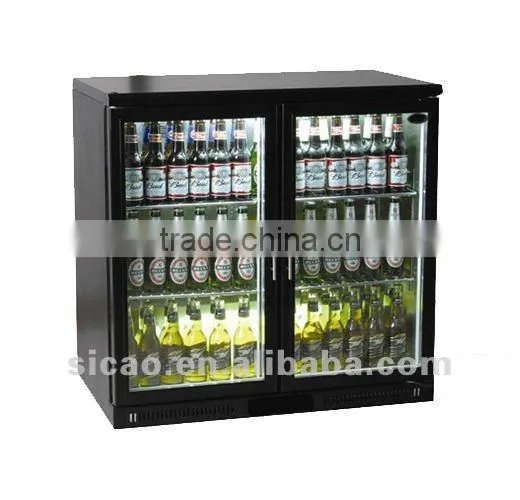 Supermarket Beverage Display Fridge with Three Sliding Glass Door 108L ~ 330L