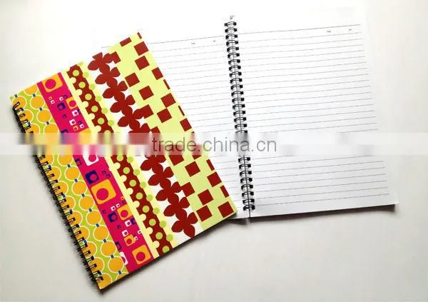 spiral notebook with stripe printing,paper notebook