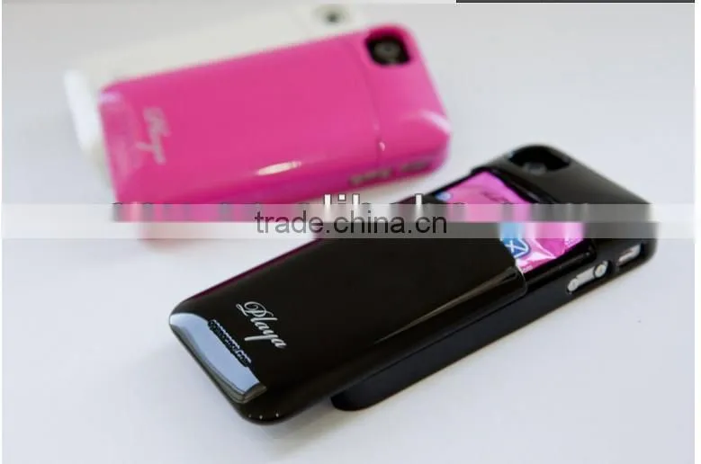for iPhone 4 4S Slider Credit Card Holder Hard Case Cover Shell Drawer Locker