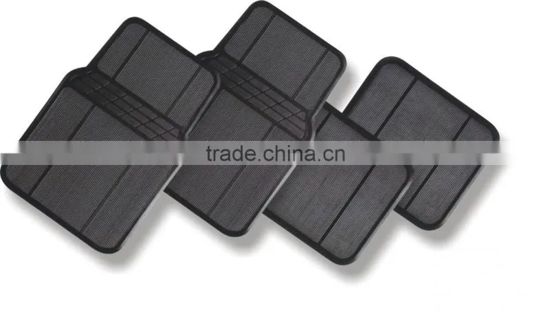Universal black all weather trimmable PVC rubber floor mats set