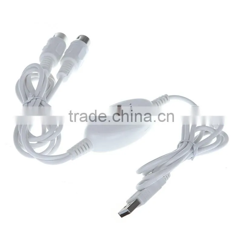 USB IN-OUT MIDI Interface Cable Cord Line Converter PC to Music Keyboard Adapter