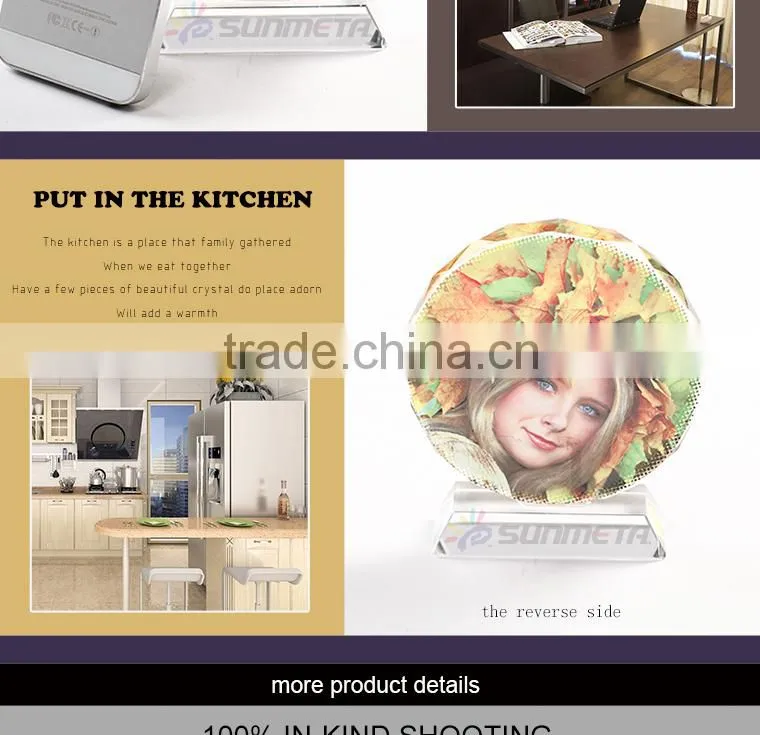 Sunmeta factory directly sunflower shape blank sublimation crystal,luxury crystal gift (BSJ03B)