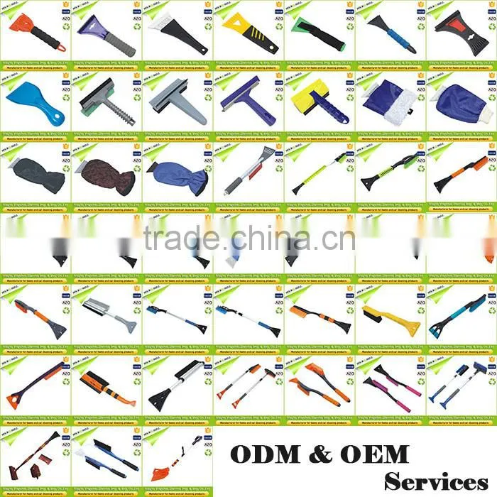 Heavy-duty snow removal brush with ice scraper soft snow removal brush