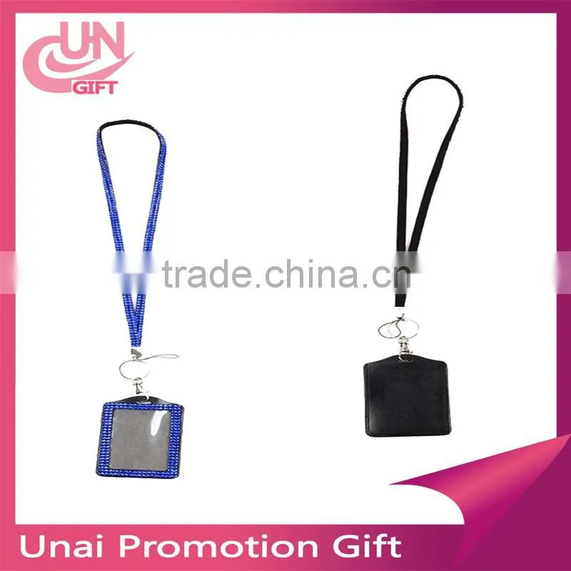 Fashion blinking light rhinestone lanyards with id badge holder