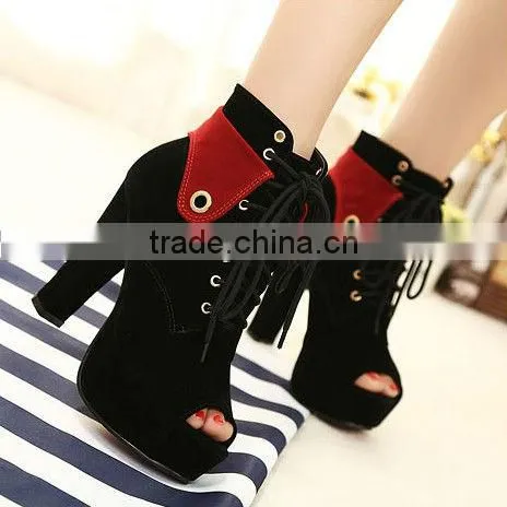 2016 Women Peep Toe Boots Ankle High Heeled Boot Sexy Women High Heel Boots PH2268