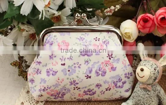 2014 New Fashion Sweet Flower Clip Coin Puse
