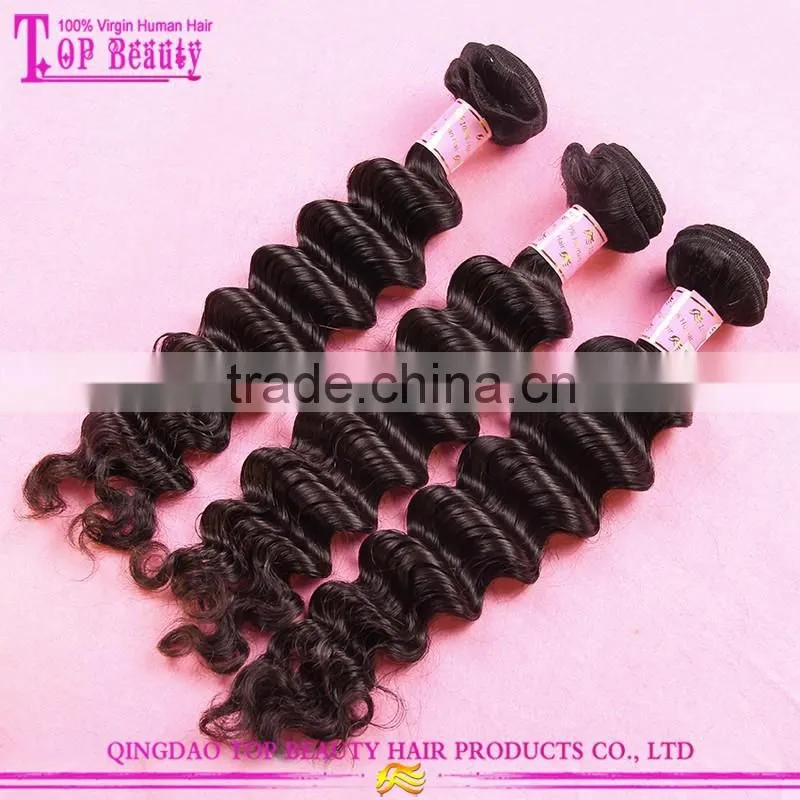 2015 Top selling 100% real mamaysian human hsir factory price brand name hair weave