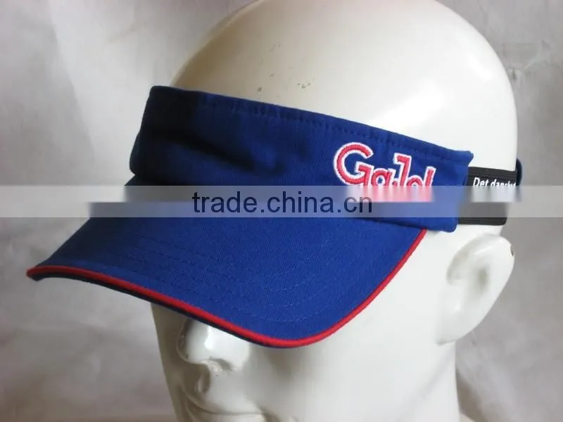 100% cotton fabric sun visor with embroidery